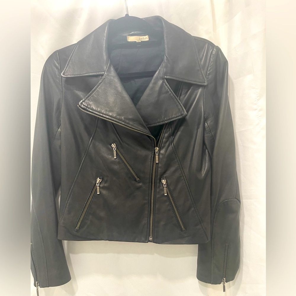 ba & sh  Leather Jacket
